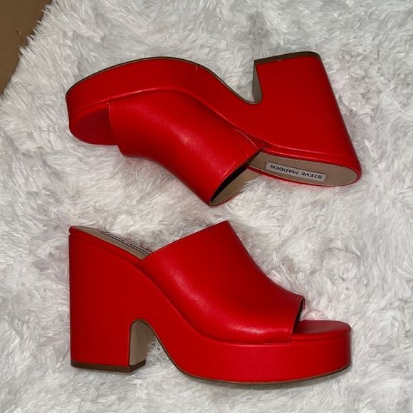 Steve Madden Sally red platforms 8.5 - Picture 1 of 9